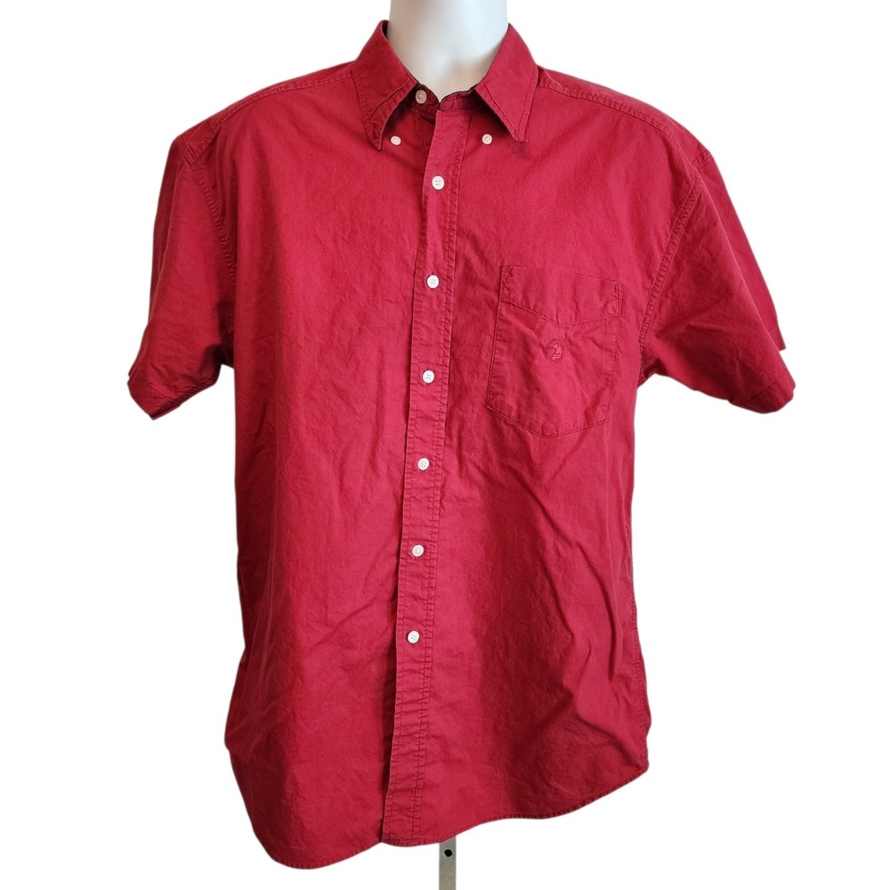 Vintage Duck Head Button Front Shirt Mens Medium Red Short Sleeve USA